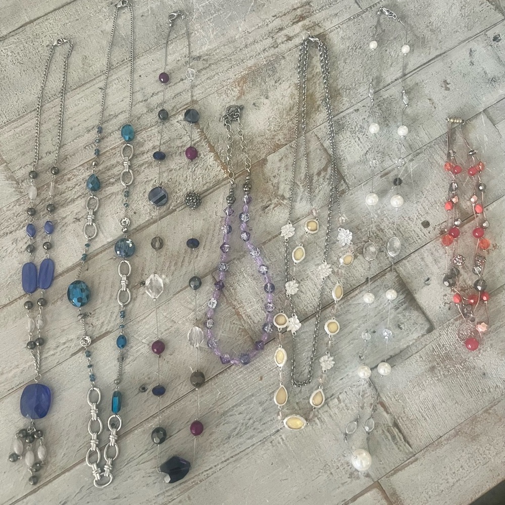 Vintage Jewel Necklace Bundle Silver Beads Jewels Statement Pieces - Picture 4 of 10